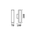 LED Außenwandleuchte ETERE, IP44, Breite 30cm