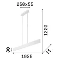 Ideal Lux LED pendant luminaire DESK, 1 flame, 102.5cm, 23W 3000K 2100lm, adjustable height, matt black