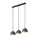 Pendant luminaire FOLK, 3 flames, lenght 72cm, E27, rust look / white
