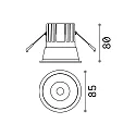 Ideal Lux LED Decken-Einbauleuchte GAME TRIM ROUND, IP40 IK06, Ø 8.5cm, 11W 3000K 36°, CRi >90, UGR <19, on-off, weiß