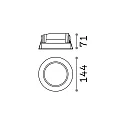 Ideal Lux LED Einbaustrahler BASIC WIDE, IP44, Ø 14.4cm, 15W 3000K 1500lm 87°, Weiß matt