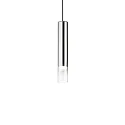 Pendelleuchte LOOK SP1 D06, IP20, Ø 6cm / 40cm, GU10 max. 28W (inkl. LED 7W 3000K 540lm 50°, CRi >90, on-off), chrom + Glas