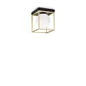 Deckenleuchte LINGOTTO, IP20, 1-flammig, E14 max. 28W (exkl.), messing-schwarz / Ätzglas weiß
