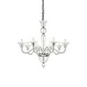 Pendant luminaire BRIGITTA, 8 flames, Ø 89cm, E14, transparent glass