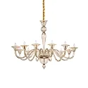 Chandelier BRIGITTA, 12 flames, Ø 120cm, E14, amber glass