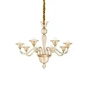 Pendant luminaire BRIGITTA, 8 flames, Ø 89cm, E14, amber glass