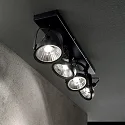 Ideal Lux Wand-/Deckenspot GLIM, 4-flammig, inkl. GU10 QPAR111 13W 3000K, Schwarz