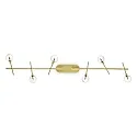 Wand-/Deckenleuchte MARACAS, 6-flammig, inkl. G4 2W 3000K, Messing satin / klar