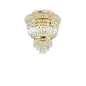 Ceiling luminaire DUBAI, 3 flames,  Ø 32cm, E14, metal / refined chrystal, brass
