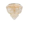 Ceiling luminaire DUBAI, 6 flames, Ø 52cm, E14, metal / refined chrystal, brass