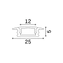 Ideal Lux Einbau-Aluminiumprofil SLOT RECESSED TRIM 12mm inkl. Abdeckung + Montagekit, 200cm, Weiß