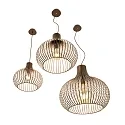 Ideal Lux Pendant luminaire ONION MINI, Ø 23.5cm, E27 max. 60W, metallic brwon