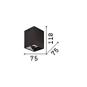 LED Aufbau-Downlight NITRO D07 SQUARE, IP20, CRi >90, on-off, starr, 15W 3000K 1220lm 36°, schwarz