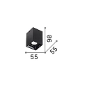 LED Aufbau-Downlight NITRO D05 SQUARE, IP20, CRi >90, on-off, starr, 10W 3000K 850lm 36°, schwarz