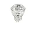 Ceiling luminaire DUBAI, 3 flames,  Ø 32cm, E14, metal / refined chrystal, chrome