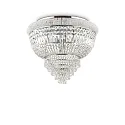 Ceiling luminaire DUBAI, 6 flames, Ø 52cm, E14, metal / refined chrystal, chrome