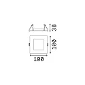 Federclip-Einbaurahmen ECKIG für LED Einbaustrahler DYNAMIC, 10 x 10cm