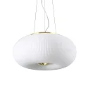 Pendant luminaire ARIZONA, 3 flames, Ø 40cm, incl. 3x GX53 3000K, satined brass / white