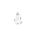 Ideal Lux LED pendant luminaire UMILE, 3 flames, 50W 3000K 3160lm, satined gold / white etched glass