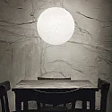 Ideal Lux Pendelleuchte CARTA SP1, E27, Metall weiß matt / Schirm in Papier-Optik, Ø 40cm