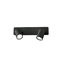 Wand-/Deckenleuchte RUDY, 2-flammig, inkl. GU10 7W 3000K, dreh-und schwenkbar, Schwarz
