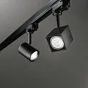 Ideal Lux 3-Phasen-Schienenstrahler MOUSE TRACK, GU10 max. 50W, dreh- und schwenkbar, inkl. Adapter, Schwarz