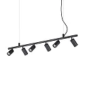 Pendel-/Deckenleuchte DYNAMITE SP6, inkl. 6x GU10 7W 3000K, dreh- und schwenkbar, Schwarz