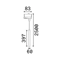Ideal Lux 3-Phasen Schienen-Pendelleuchte LOOK, inkl.GU10 max. 28W (inkl. LED 7W 3000K 540lm 50°, CRi >90, on-off), weiß