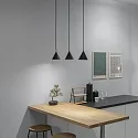 Ideal Lux Pendelleuchte, A-LINE, Ø 13cm, GU10, Schwarz matt / Schirm innen weiß