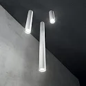 Ideal Lux Aufbau-Deckenstrahler LOOK, IP20, zylindrisch, Höhe 40cm / Ø 6.5cm, inkl. GU10 LED (7W 3000K 540lm 50°, on-off), weiß