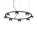 Pendelleuchte MINOR ROUND, 8-flammig, Ø 76.5cm, inkl. GX53 7W 3000K, schwarz