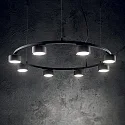 Ideal Lux Pendelleuchte MINOR ROUND, 8-flammig, Ø 76.5cm, inkl. GX53 7W 3000K, schwarz