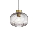 Pendelleuchte MINT-2, Ø 20cm, E27, Rauchglas / Messing satin