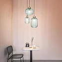 Ideal Lux Pendelleuchte MINT-2, Ø 20cm, E27, Minzgrün / Messing satin