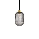 Pendelleuchte MINT-1, Ø 14cm, E27, Rauchglas / Messing satin