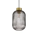 Pendelleuchte MINT-3, Ø 24cm, E27, Rauchglas / Messing satin
