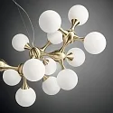 Ideal Lux Pendant luminaire NODI, 15 flames, Ø 105cm, E14, connector rotatable, brushed brass / white