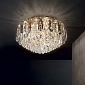 Ideal Lux Deckenleuchte MAGNOLIA, inkl. 7x G9 3.2W 3000K, Gold / Kristall / Rauchglas