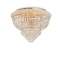 Ceiling luminaire DUBAI, 24 flames,  Ø 78cm, E14, metal / refined chrystal, brass