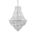 Pendant luminaire DUBAI, 24 flames,  Ø 80cm, E14, metal / refined chrystal, chrome