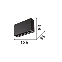Ideal Lux LED Aufbau-Deckenstrahler LIKA SURFACE, IP20, 5-flammig, 13.5cm, 12.5W 3000K 670lm 44°, CRi >90, UGR <16, on-off, schwarz