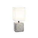 Table luminaire KALÌ-1, square, E14, cable with switch, ceramics, grey / white