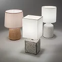 Ideal Lux Table luminaire KALÌ-1, square, E14, cable with switch, ceramics, grey / white