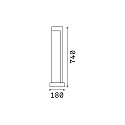 Ideal Lux Outdoor LED Stehleuchte TITANO BIG, 74cm, Harz granitgrau, 9W 3000K 290lm