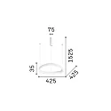 pendant luminaire GEMINI 425 round, adjustable IP20, white