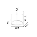 pendant luminaire GEMINI 610 round, adjustable IP20, white