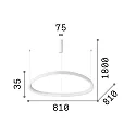 Ideal Lux pendant luminaire GEMINI 810 round, adjustable IP20, white