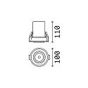 Ideal Lux LED Einbauspot NOVA, IP20, 12W 3000K 1000lm 38°, dreh- und schwenkbar, Schwarz