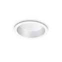 Recessed LED luminaire DEEP, IP20, Ø 10.3cm, aluminium white / diffus, 10W 3000K 1200lm 70°