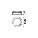 Recessed LED luminaire DEEP, IP20, Ø 15cm, aluminium white / diffus, 20W 3000K 2100lm 77°